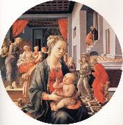 The Madonna and Child with the Birth of the Virgin and the Meeting of Joachim and Anna Fra Filippo Lippi